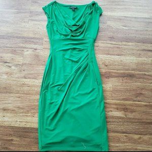 Ralph Lauren 2 Green Sheath Bodycon Cowl Scoop